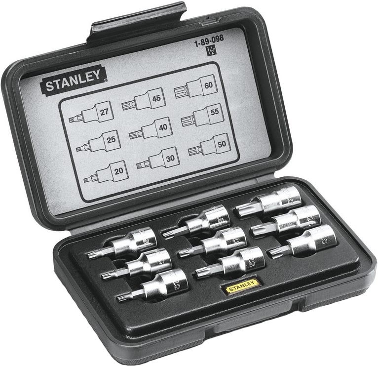 Набор головок торцевых Stanley 1/2" с насадками Torx Т20-Т60, 9 шт (1-89-098)