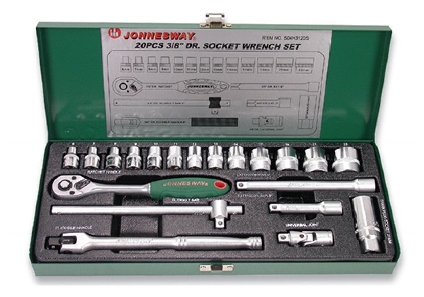 Набор торцевых головок Jonnesway 3/8"DR 6-23 мм 20 шт (S04H3120S)