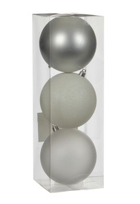 Елочные шарики House of Seasons комплект 3 шт микс белый, серый (1025943)