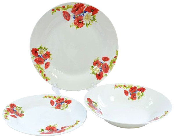 Набор столовый Оселя 18 предметов Маки И Ромашка (21-206-111)