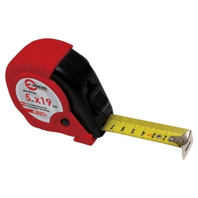 Рулетка Intertool 3м*16мм, три стопора полотна (MT-0103)