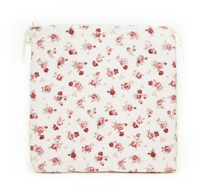 Подушка для стула Прованс Red Rose 40x40 см Красный цветок с мережкой (.003700)