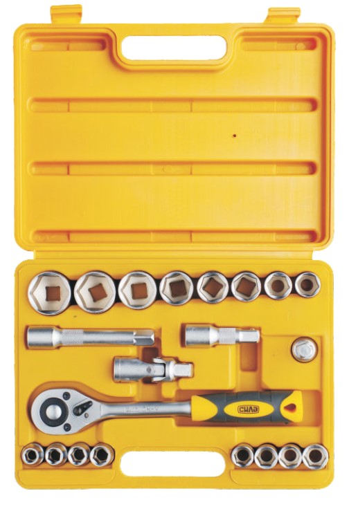 Набор Сила насадок торцевых с трещоткой стандарт 1/2 22 шт (251322)