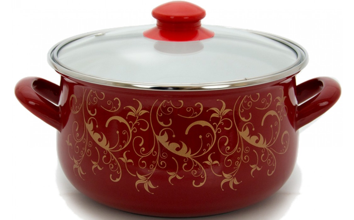 Кастрюля Savasan 22 см 4.8 л Красный вензель (6340728)