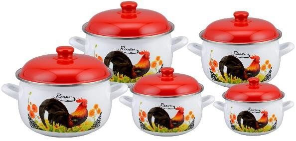 Набор эмалированных кастрюль Edenberg 10 предметов (EB-1875)