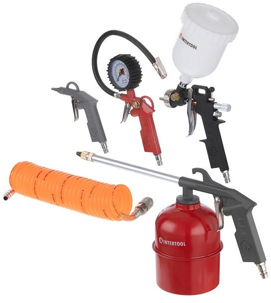 Набор покрасочный пневматический Intertool 5шт (PT-1501)