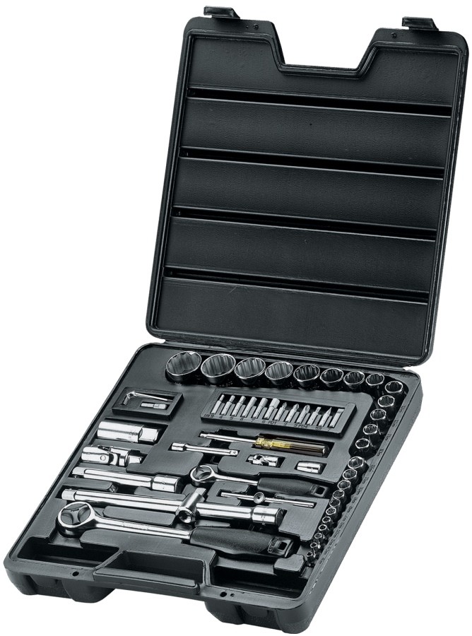 Набор головок торцевых Stanley 1/4", 1/2" с инструментами, 52 шт (1-86-789)
