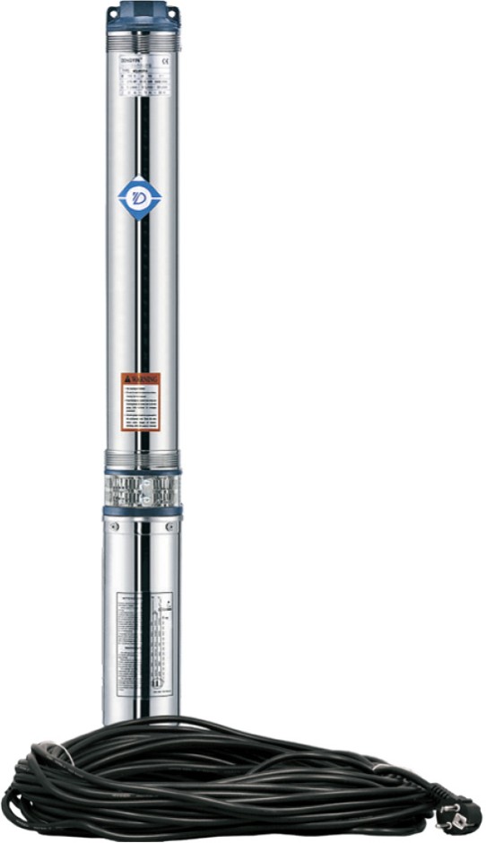 Скважинный насос Dongyin 1.5 кВт H 169(131) м Q 55(35) л/мин Ø102 мм 20 м кабеля mid (778447)