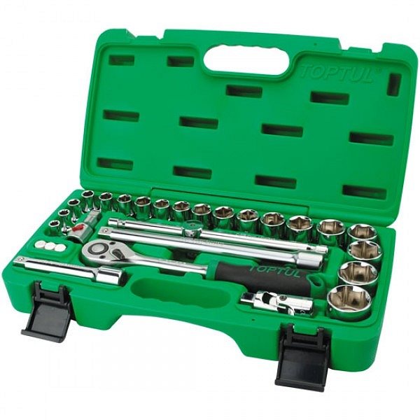 Набор инструмента Toptul 1/2" 28ед. со светящимся переходником (GCAI2801)