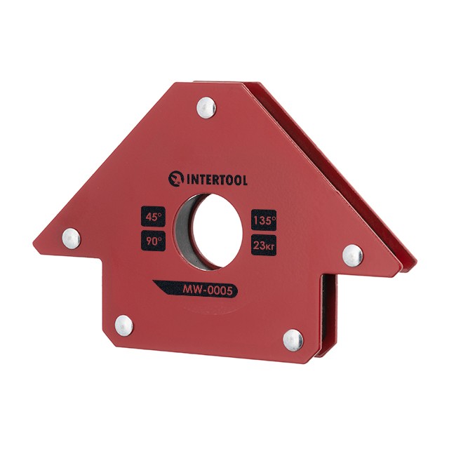 Сварочный магнит Intertool стрела 45° 90° 135° 23 кг 90×100×17 мм (MW-0005)