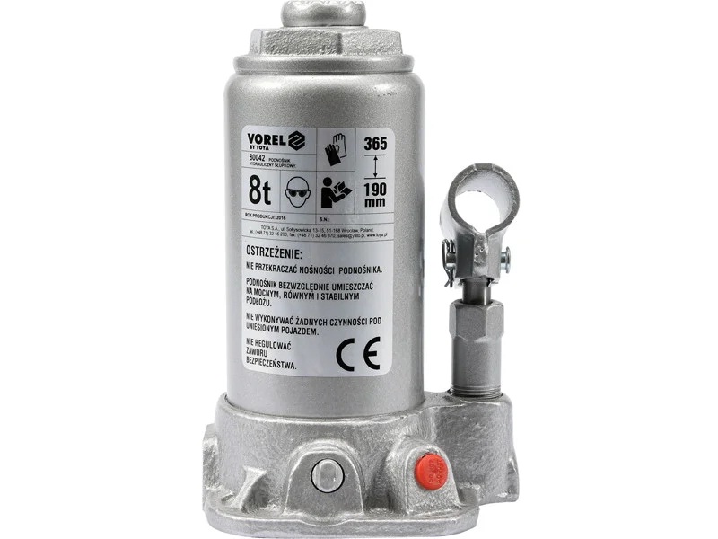 Домкрат бутылочный Vorel 8 т 190-365 мм (80042)