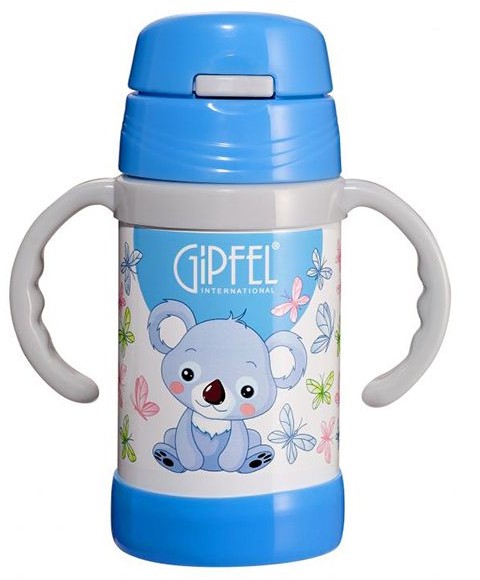 Термос с двойными стенками Gipfel CONTO 0.26 л голубой (8138)