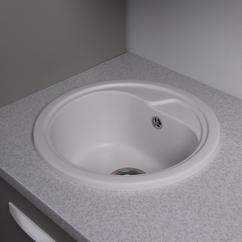 Кухонная мойка Fancy Marble (Буль-Буль) NEVADA 450х450х210 белая(104040001)