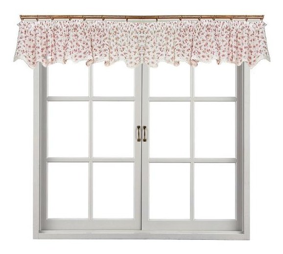 Занавеска Прованс Батист Red Rose 296х40 см 1шт Красная роза с мережкой (.006907)