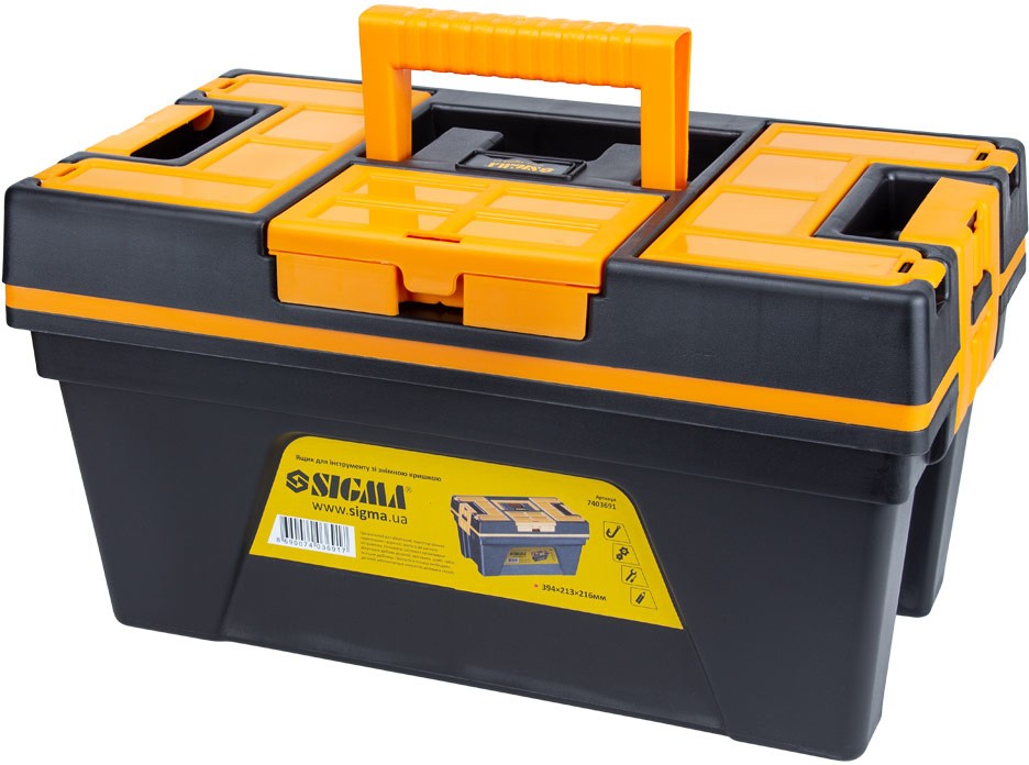 Ящик для инструмента Sigma со съемной крышкой 394×213×216 мм (7403691)