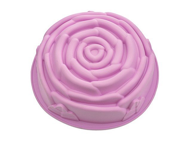 Форма для выпечки РОЗА 21,5x6,8 см, цвет чайной розы (силикон)