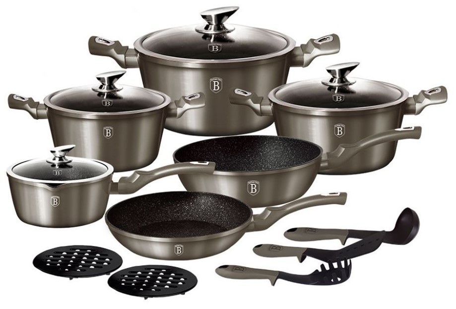 Набор посуды Berlinger Haus Carbon Metallic Line 15 предметов (BH-1223)
