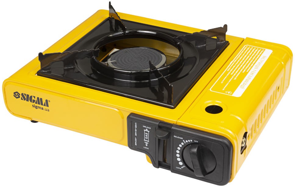 Плита газовая с керамической инфракрасной горелкой, пьезоподжигом и адаптером Sigma (2903401)