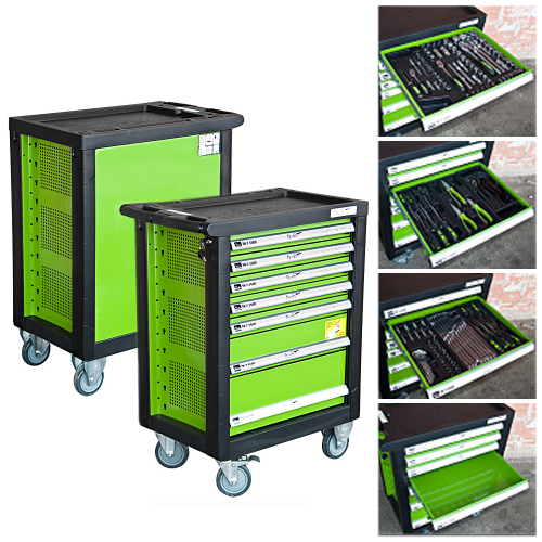 Тележка инструментальная Alloid 7 полок + набор инструментов 156шт (ТИ- 7-156П)