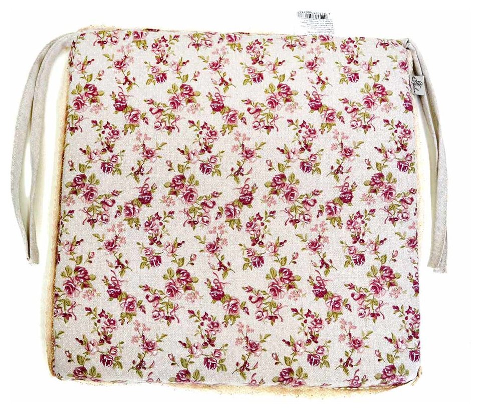 Подушка для стула Прованс Rosettes 40x40 см Красный цветок с мережкой (.006619)