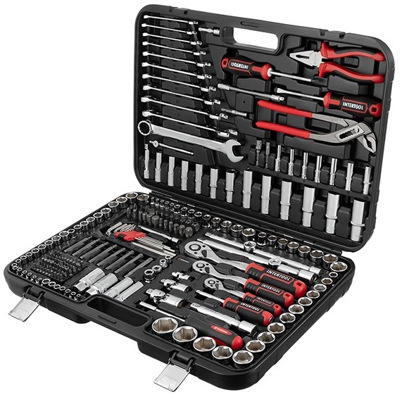 Набор инструментов Intertool 1/2" & 3/8" & 1/4" 233ед. Cr-V STORM (ET-8233)