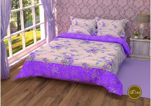 Постельное белье Leleka-Textile Полиэстер 200х220 Фиолетовое Евро