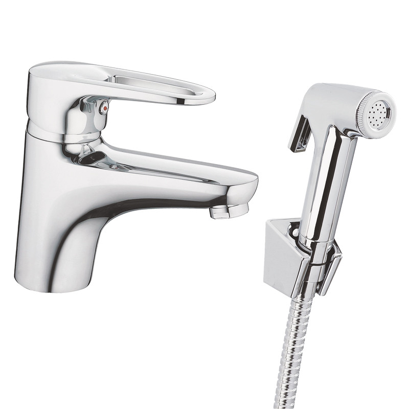 Смеситель для раковины Haiba OPUS 001 с выходом для гигиен. лейки (HB0682)