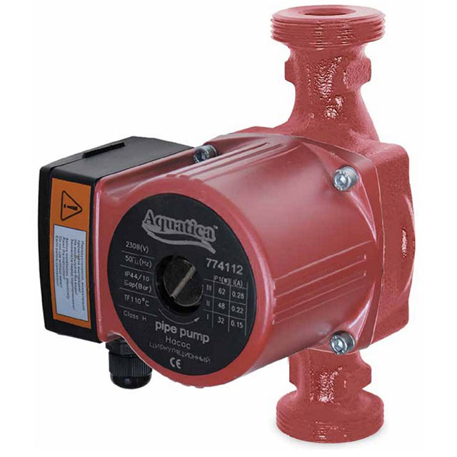 Насос циркуляционный Aquatica 65 Вт Hmax 4 м Qmax 63 л/мин Ø2" 180 мм + гайки Ø1¼" (774114)
