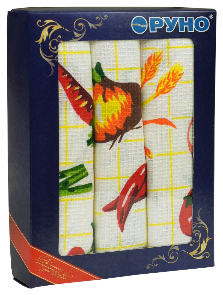 Набор вафельных полотенец Руно 35x70 см 3 шт (707_Овочі)