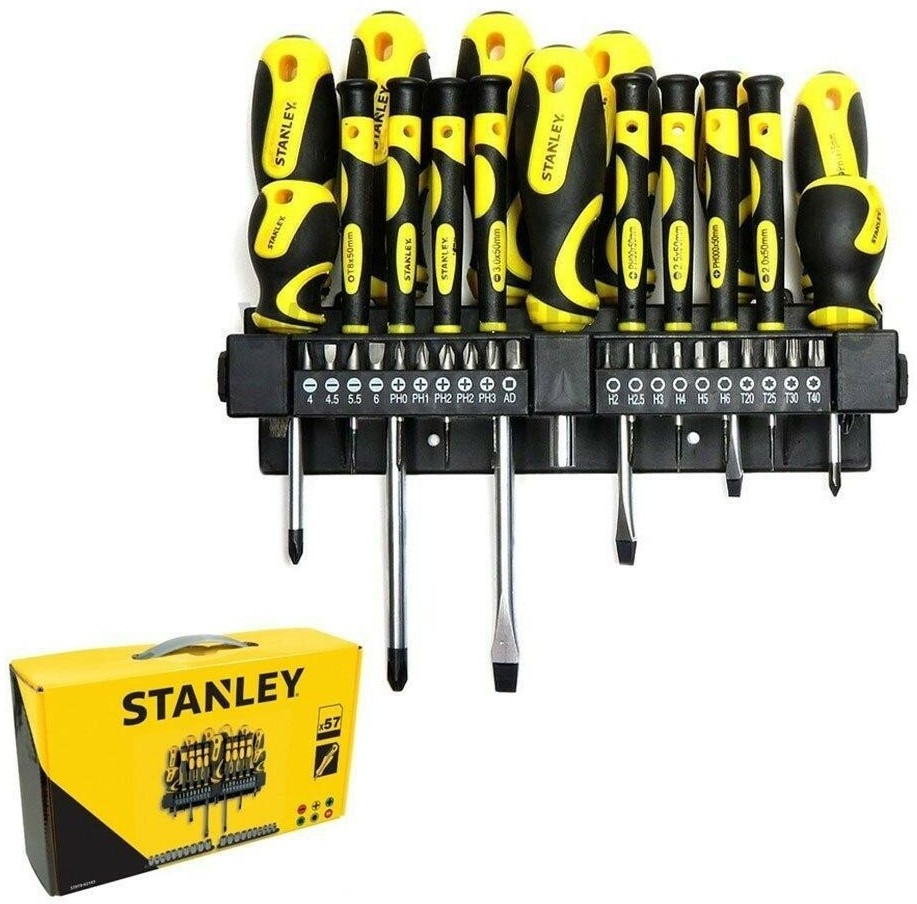 Набор отверток, насадок, головок торцевых Stanley SL, PH, PZ, HEX, 57 элементов (STHT0-62143)