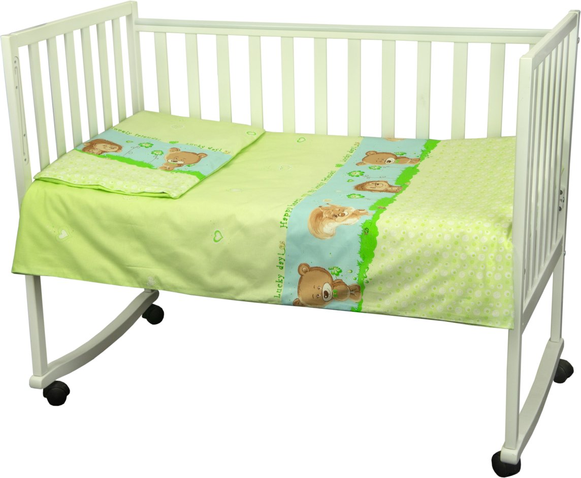 Комплект постельного белья Руно Младенец 60х120 см 3шт Детский Салатовый Ежик (932.02_(Салатовий) їж