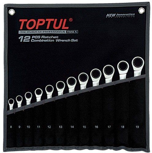 Набор ключей комбинированных с трещоткой Toptul 8-19 мм 12 шт (GPAQ1202)
