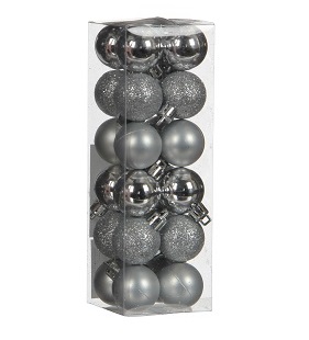 Елочные шарики House of Seasons комплект 24 шт серый (1025915)