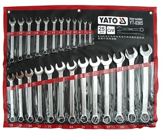 Ключи рожково накидные Yato 6-32 мм 25 шт САТИН (YT-0365)