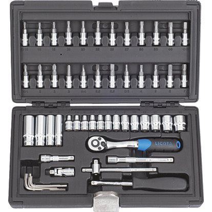 Набор торцевих головок Licota 1/4" 54 предметов 6 граней (ALK-8003F)