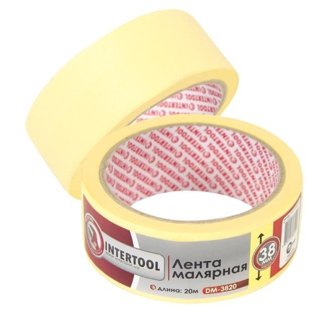 Лента малярная Intertool 38мм, 20м, желтая (DM-3820)
