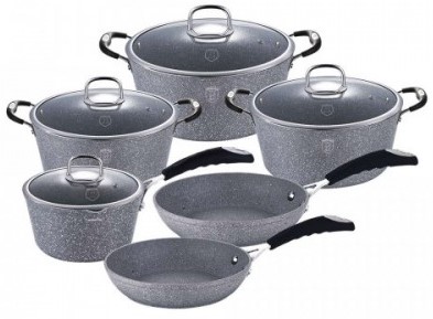 Набор посуды Berlinger Haus Gray Stone Touch Line 10 предметов (BH-1170)
