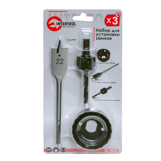 Набор для установки замков Intertool 3 шт (SD-0253)