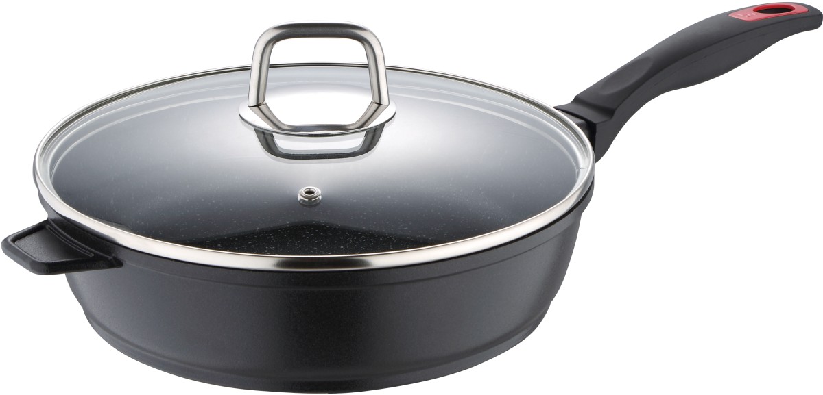 Сковорода сотейник Bergner Red stone 24 см (BG-8272-BK)