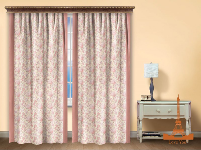 Штора Love you Прованс Полиэстер 200х270 см 2шт Бежевая