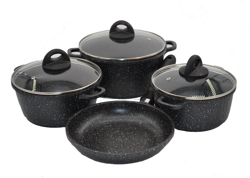 Набор посуды с мраморным покрытием Benson 7 предметов (BN-313)