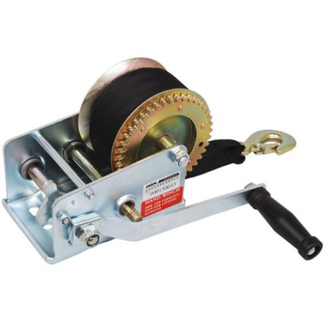 Лебедка ручная Miol 900 кг 2000 lbs нейлоновый ремень (80-465)