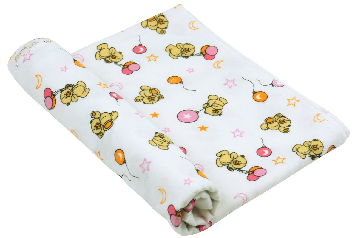 Пеленка Руно Хлопок 90x80 см Белая Мишка с шариком (203.05_215-1)
