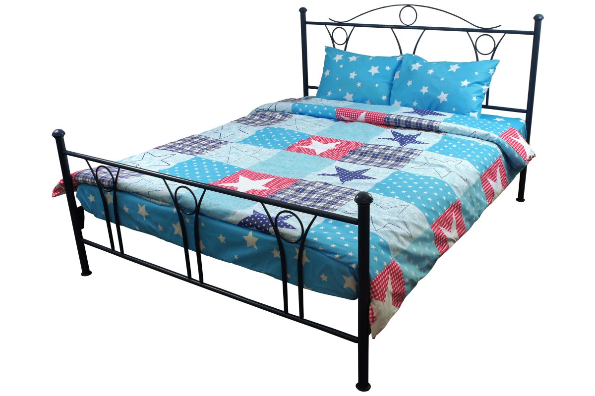 Комплект постельного белья Руно Звезда Остра 220х240 см 4шт Евро Голубой (845.52Зірка Остра)