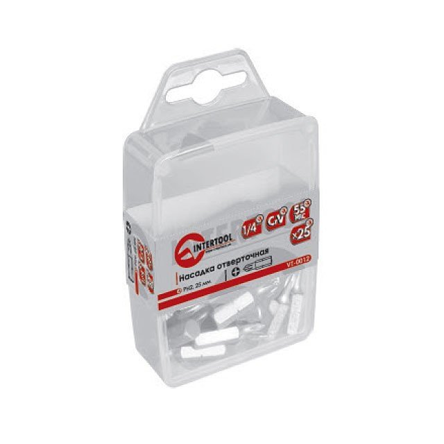 Комплект бит Intertool PH3 1/4"*25мм 25шт (VT-0013)