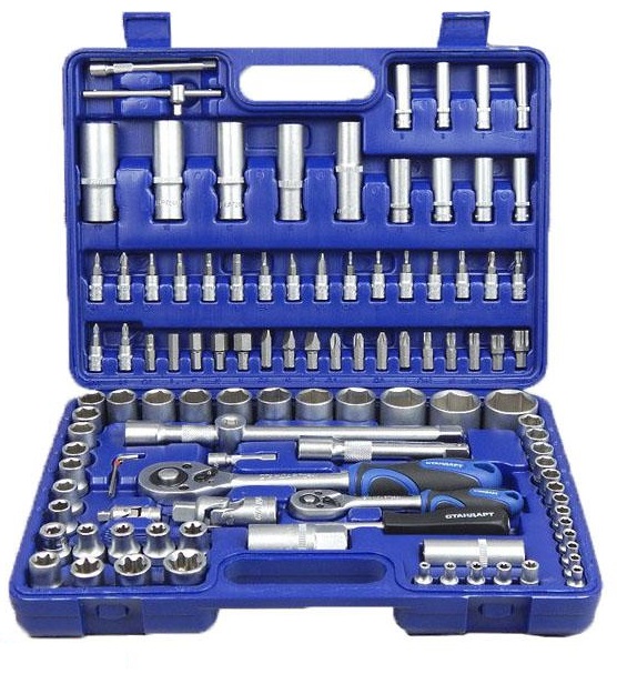 Набор инструмента Стандарт 1/4" 1/2" 108ед 12 граней (ST-0108-12)