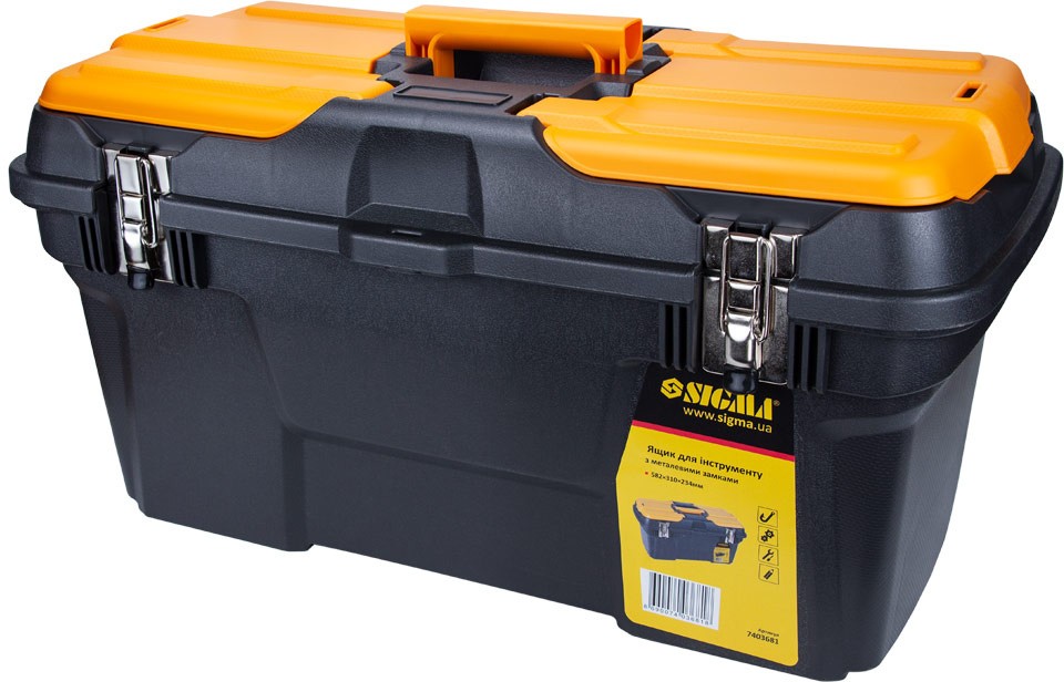 Ящик для инструмента Sigma 582×310×234 мм c металлическими замками (7403681)