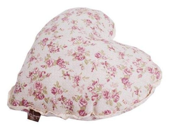 Подушка декоративная Прованс Сердце Rosettes 38х38 см Красный цветок с мережкой (.006658)