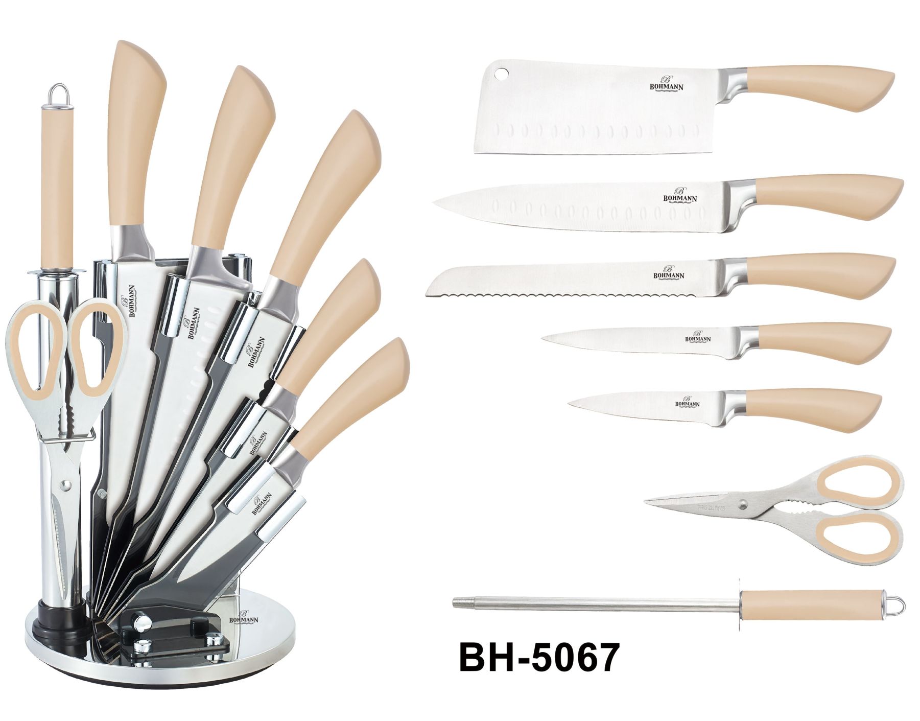 Набор ножей Bohmann на подставке 8 предметов (BH 5067)