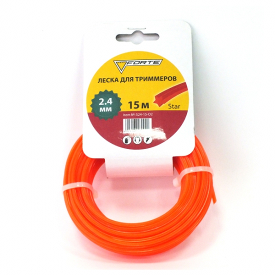 Леска для мотокос звезда Forte 2.4 мм 15 м (36899)